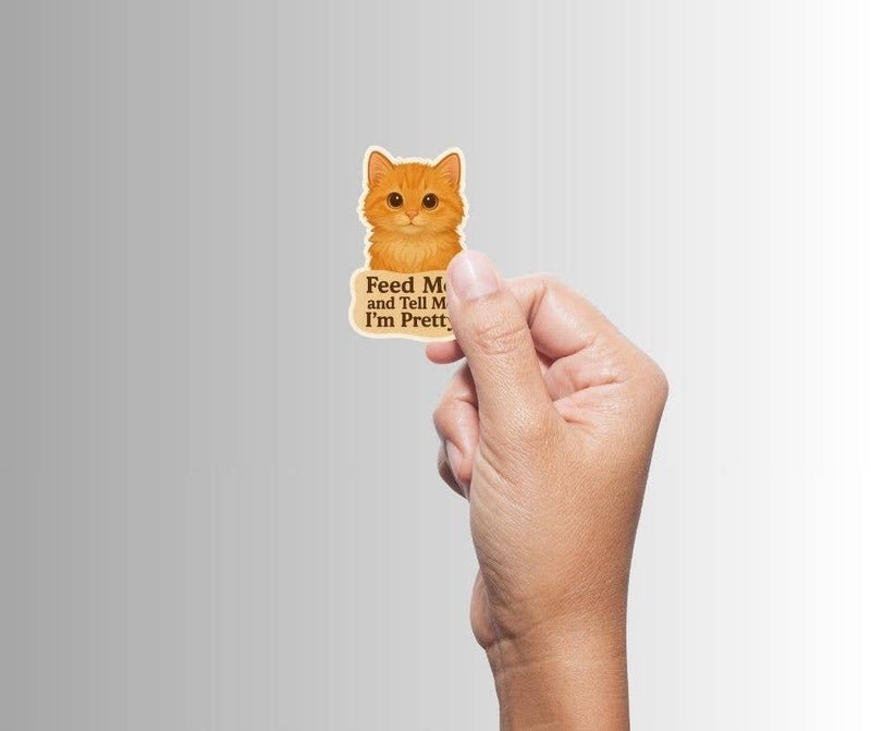 Feed Me Kitty Cat Sticker