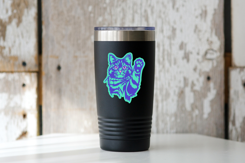 Blue 90s Cat Sticker
