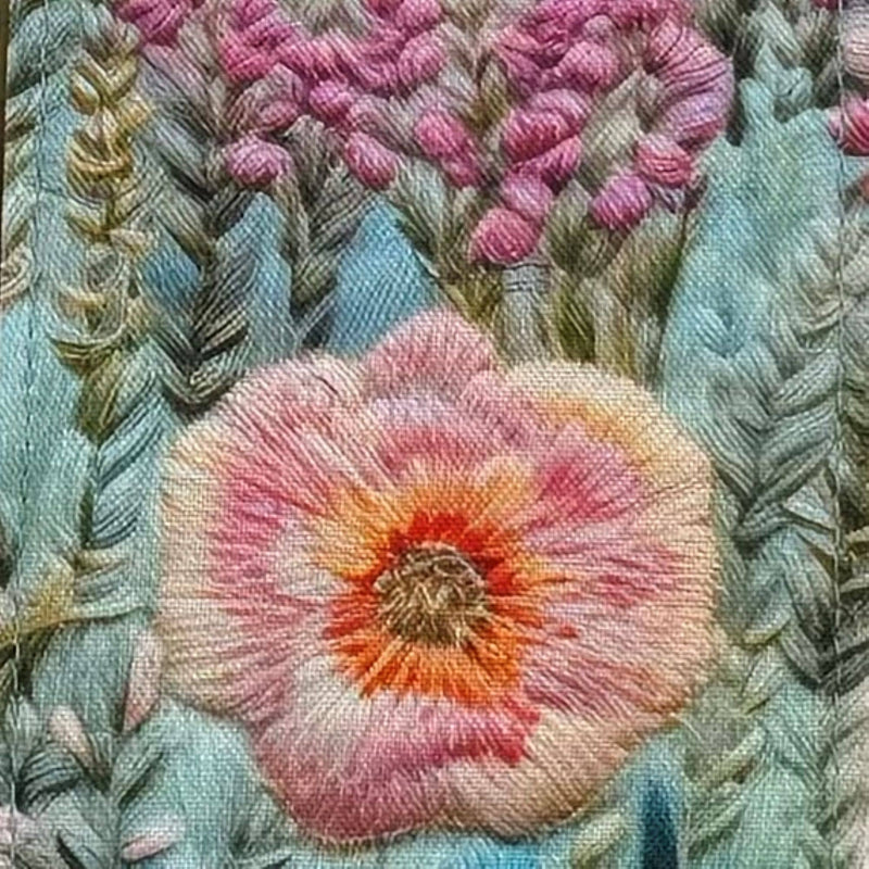 Digital Embroidery Floral Print RFID Card Holder