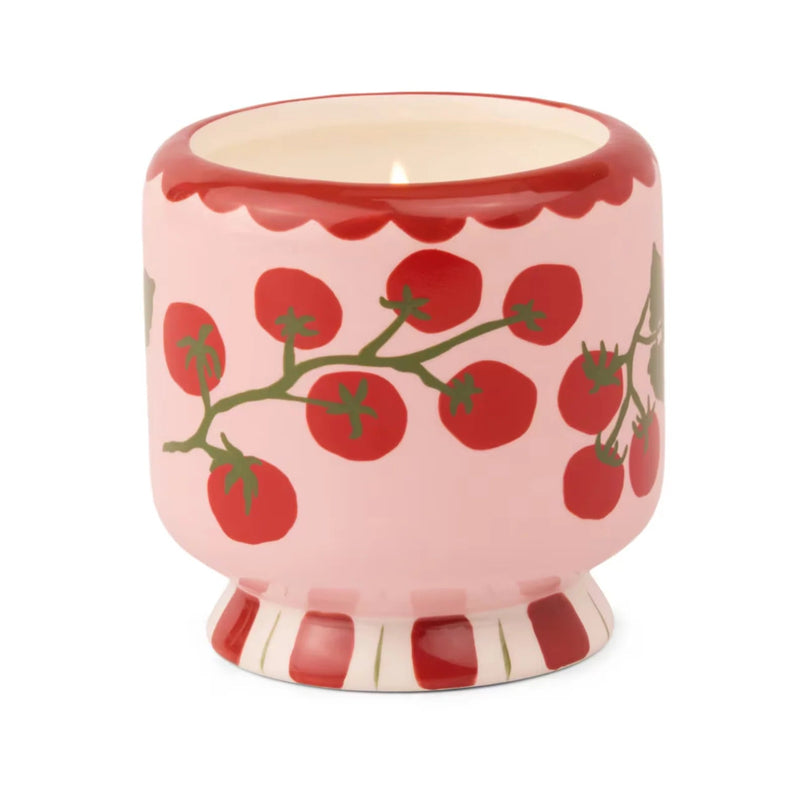 A Dopo 8oz Handpainted Ceramic Candle w/ Dustcover