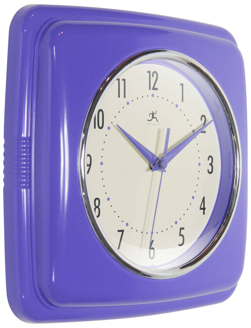 Retro Square Wall Clock in Periwinkle