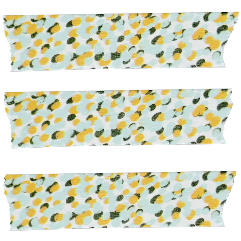 Confetti Dot Washi Tape - Aqua/Golden Yellow/Green