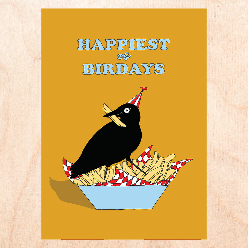 Bird and Fries Happiest Birthday Card