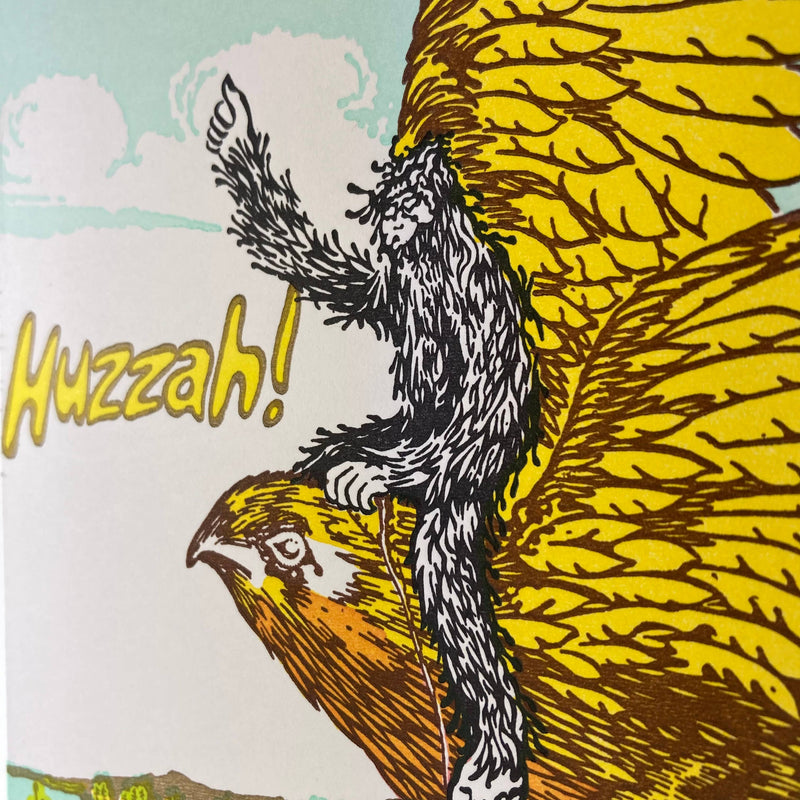 Falcon and Mini Sasquatch Huzzah Card