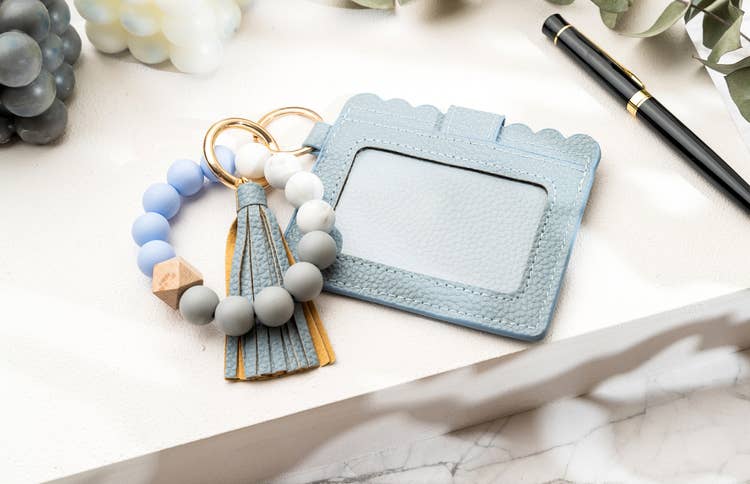 Leather Keychain Wallet with Wristlet