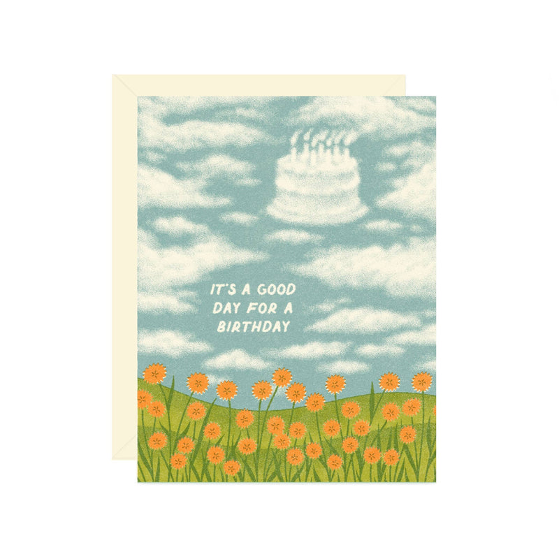 Birthday Cake Clouds Greeting Card