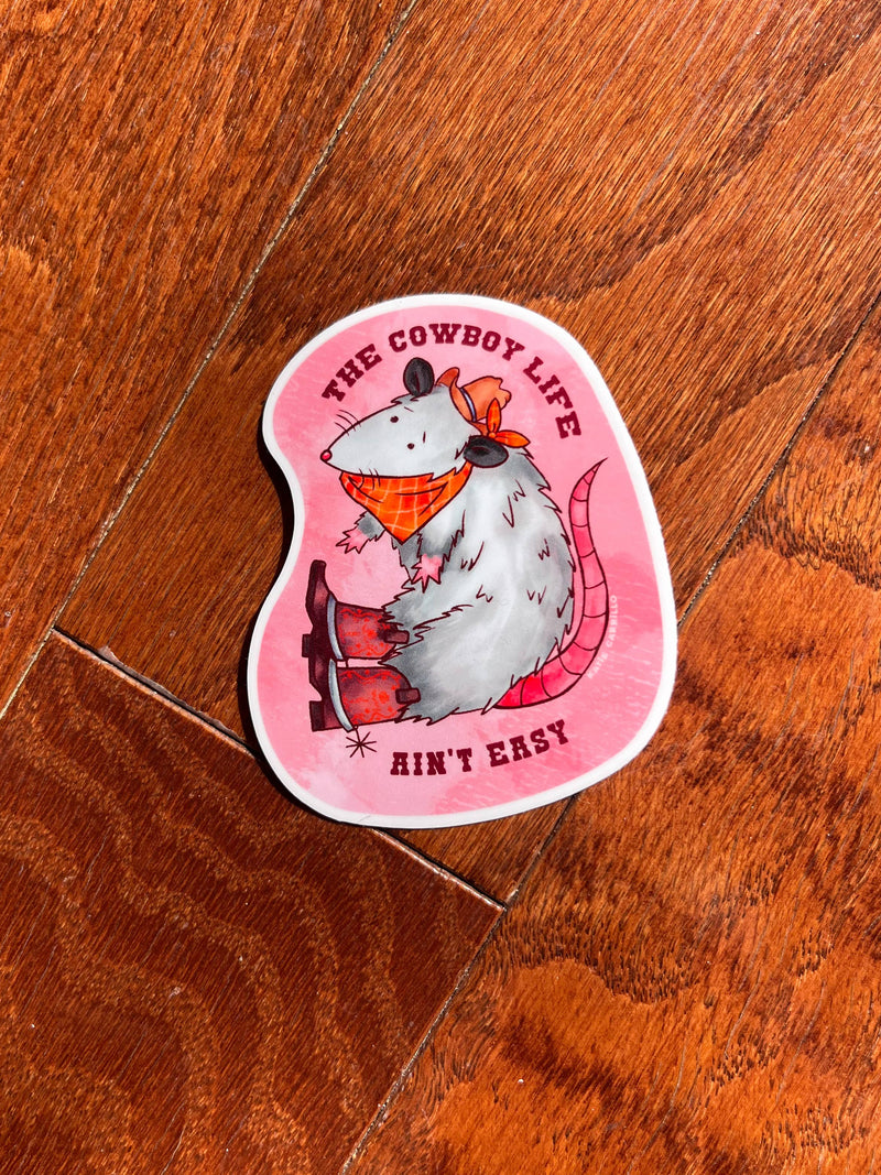 Cowboy Possum Sticker