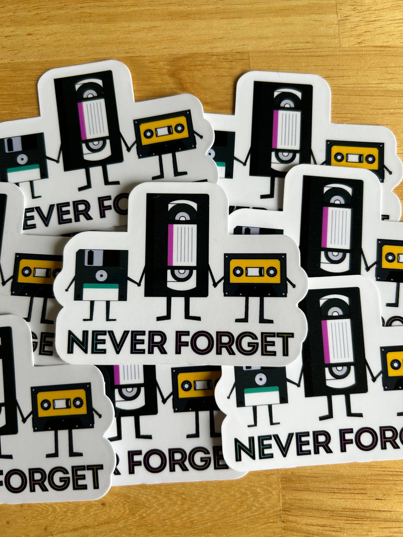 Never Forget Tape Media Sticker