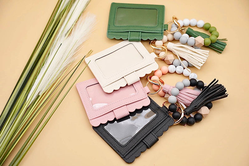 Leather Keychain Wallet with Wristlet