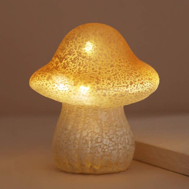 Medium Neutral Glass Mushroom Light