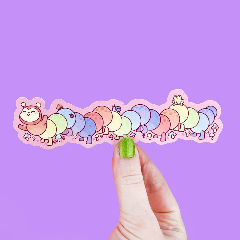 Cute Rainbow Caterpillar Bookmark