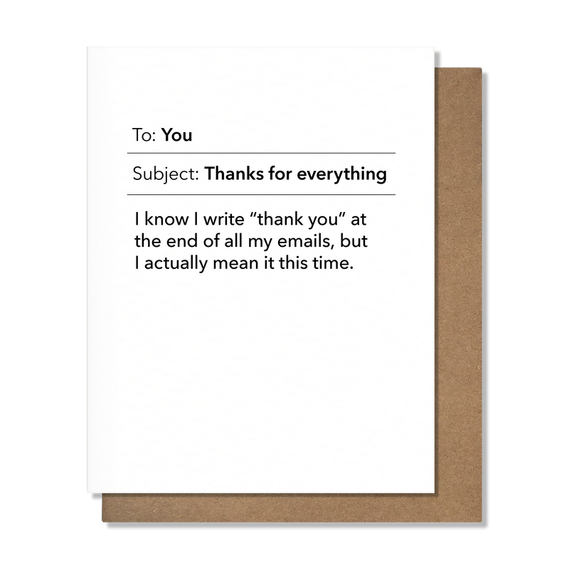 Thanks Email Thank You Card
