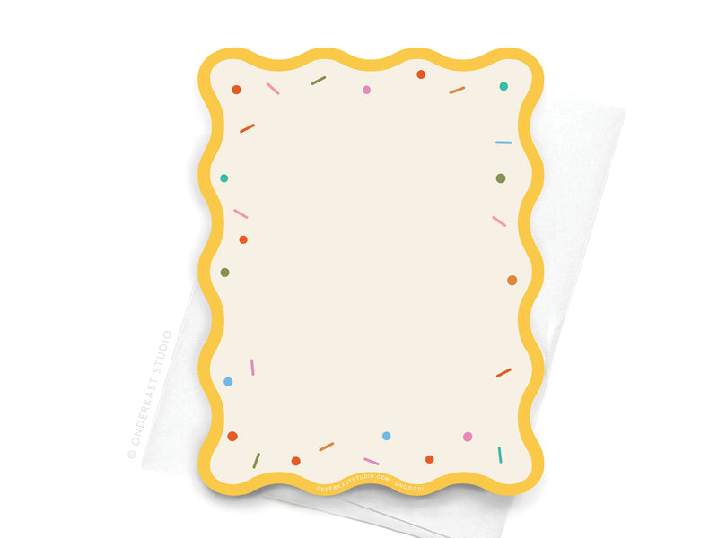 Sprinkles and Wrinkles Wavy Die Cut Notecard