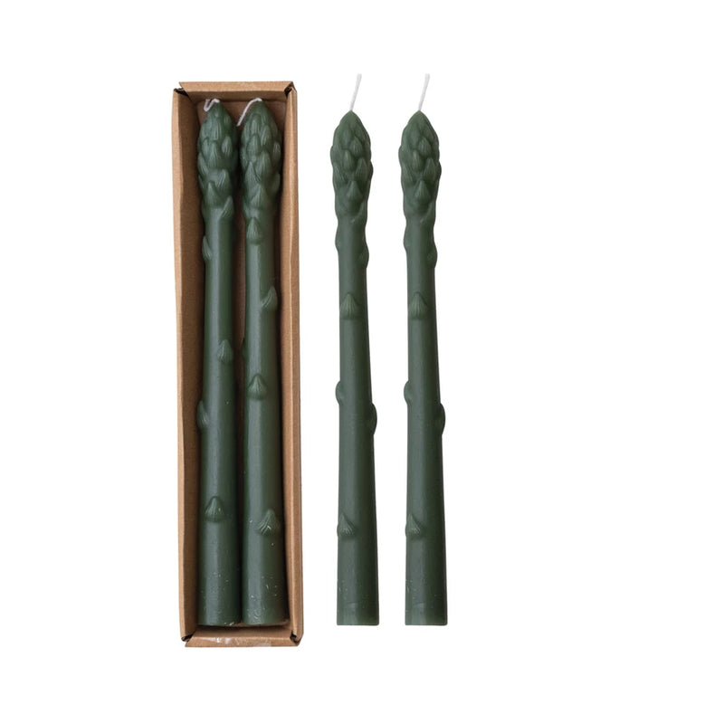 Unscented Asparagus-Shaped Taper Candles