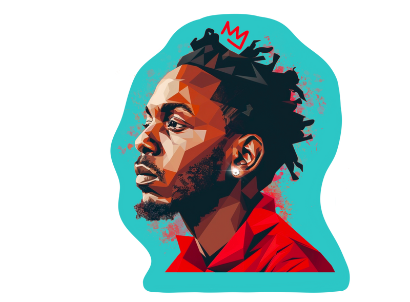Kendrick Lamar Teal Profile Sticker