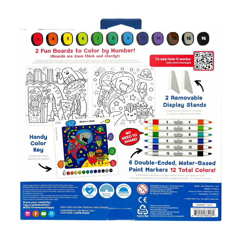 Colortopia: Epic Adventures Paint-by-Number Marker Kit