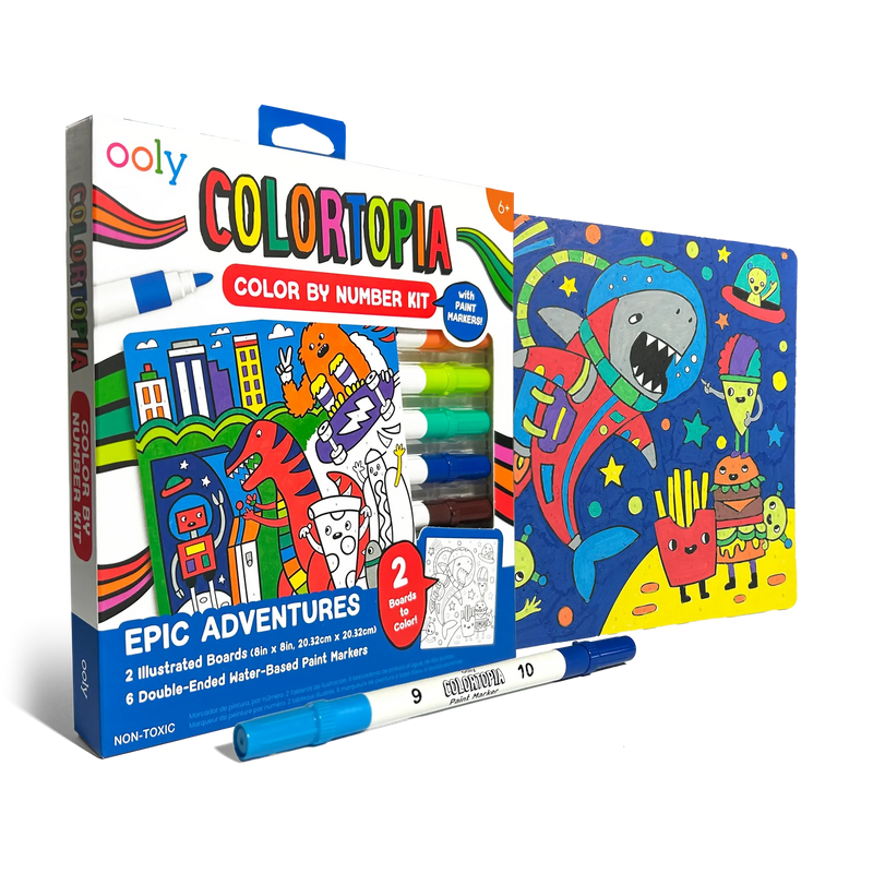 Colortopia: Epic Adventures Paint-by-Number Marker Kit