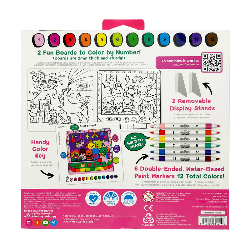 Colortopia: Unicorn Funland Paint-by-Number Marker Kit