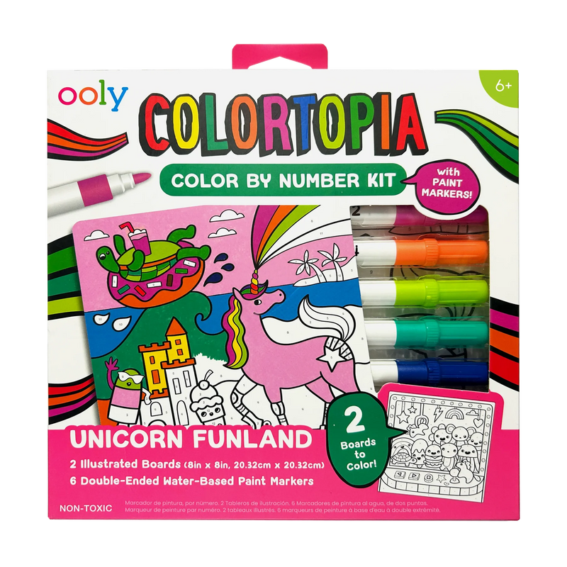 Colortopia: Unicorn Funland Paint-by-Number Marker Kit