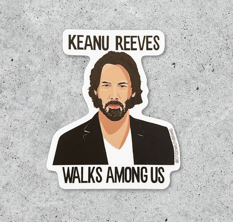 Keanu Walks Among Us Sticker