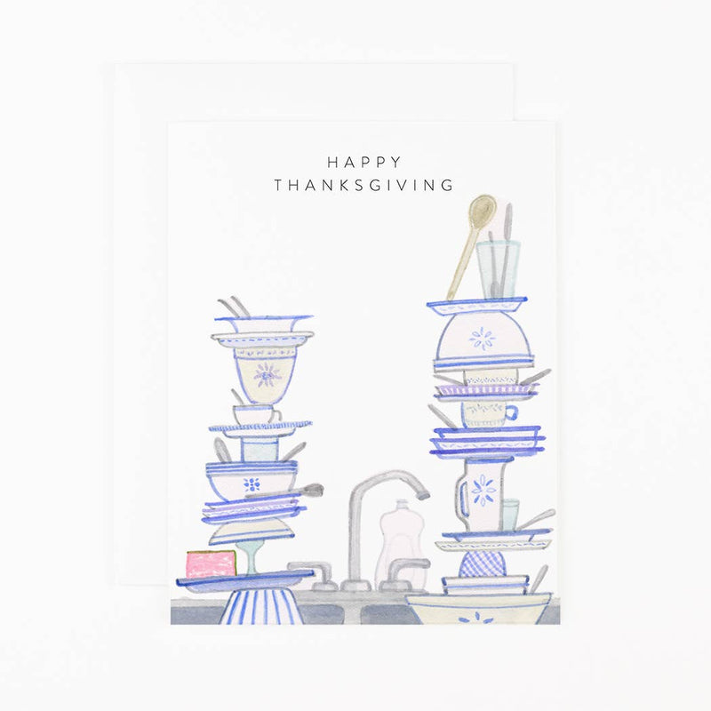 Stacks of Dishes Thanksgiving Card