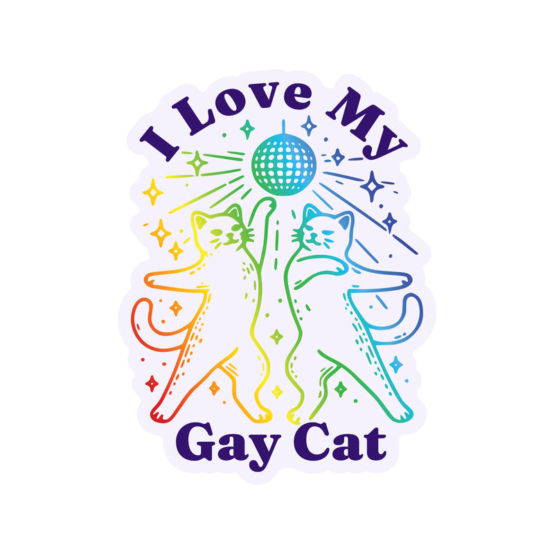 I Love My Gay Cat Sticker