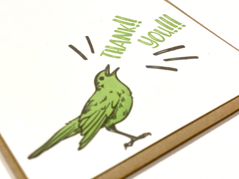 Green Birdie Thank You Card