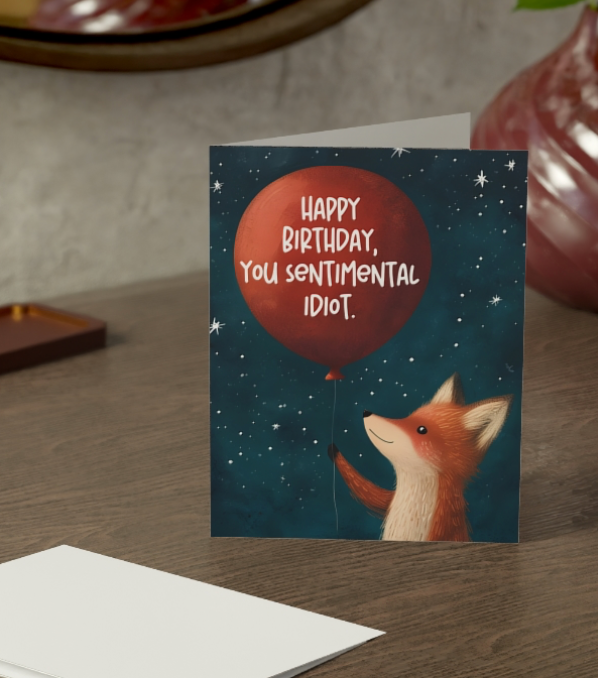 Happy Birthday You Sentimental Idiot Greeting Card