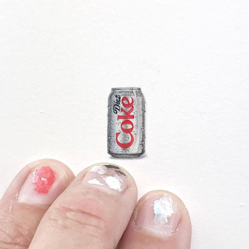 Diet Coke Miniature Watercolor Painting