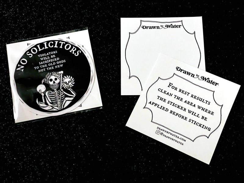 No Solicitors Skeleton Sticker