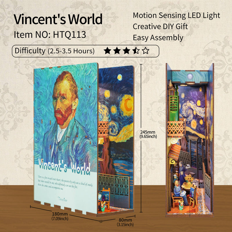 DIY Miniature House Book Nook Kit: Vincent&