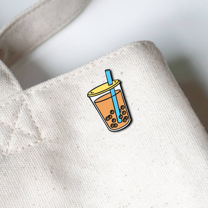 Thai Milk Bubble Tea Enamel Pin