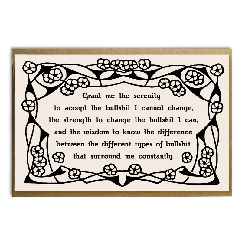 Serenity Prayer for Bullshit Card