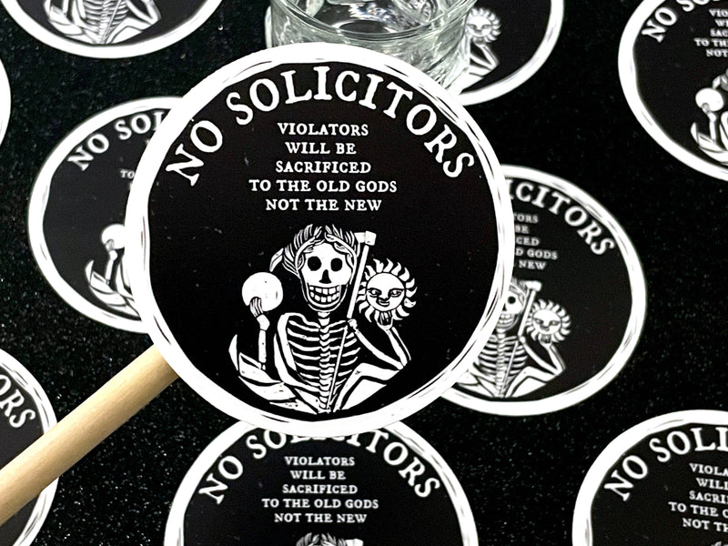 No Solicitors Skeleton Sticker