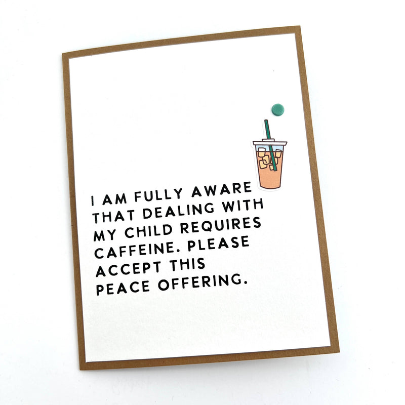 Child Requires Caffeine Card