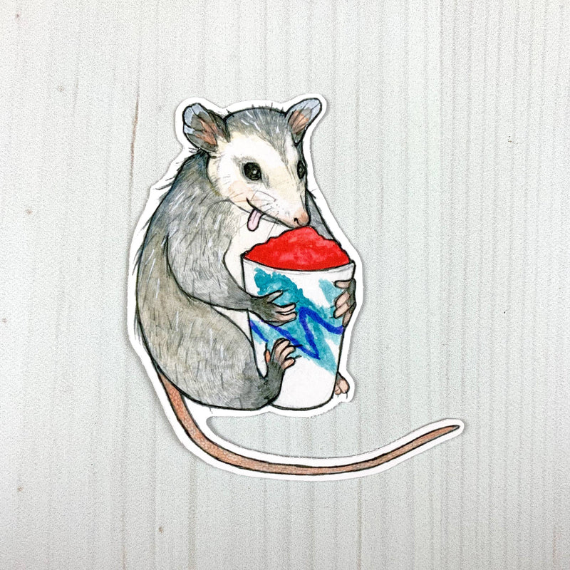 Opossum Water Ice Sticker