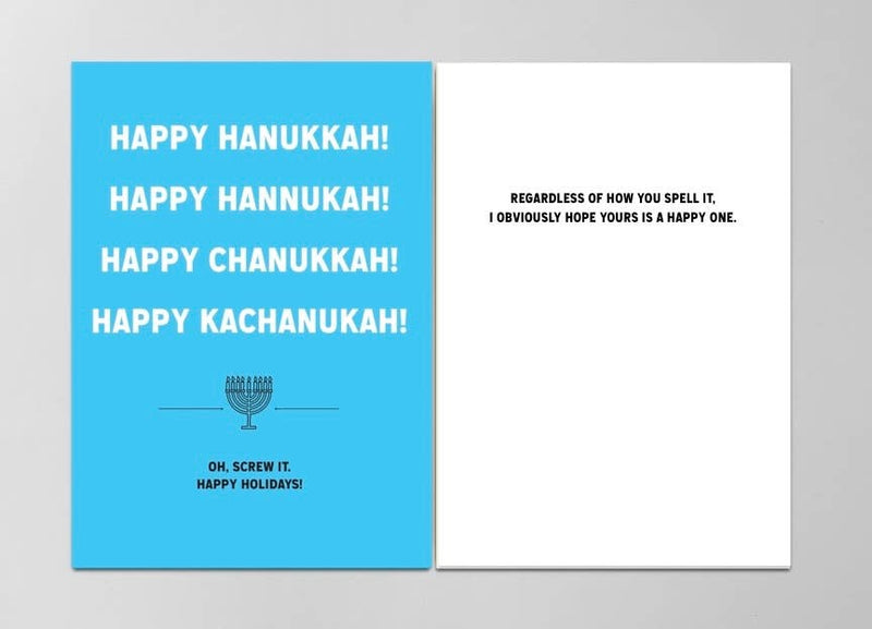 Happy Hanukkah/Chanukkah/Kachanukah Card