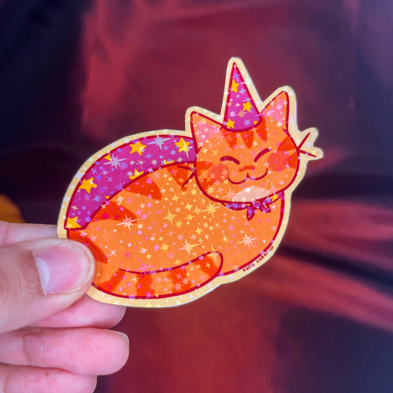 Wizard Cat Sparkle Sticker