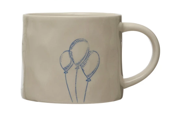 Stoneware Mug w/ Wax Relief Image