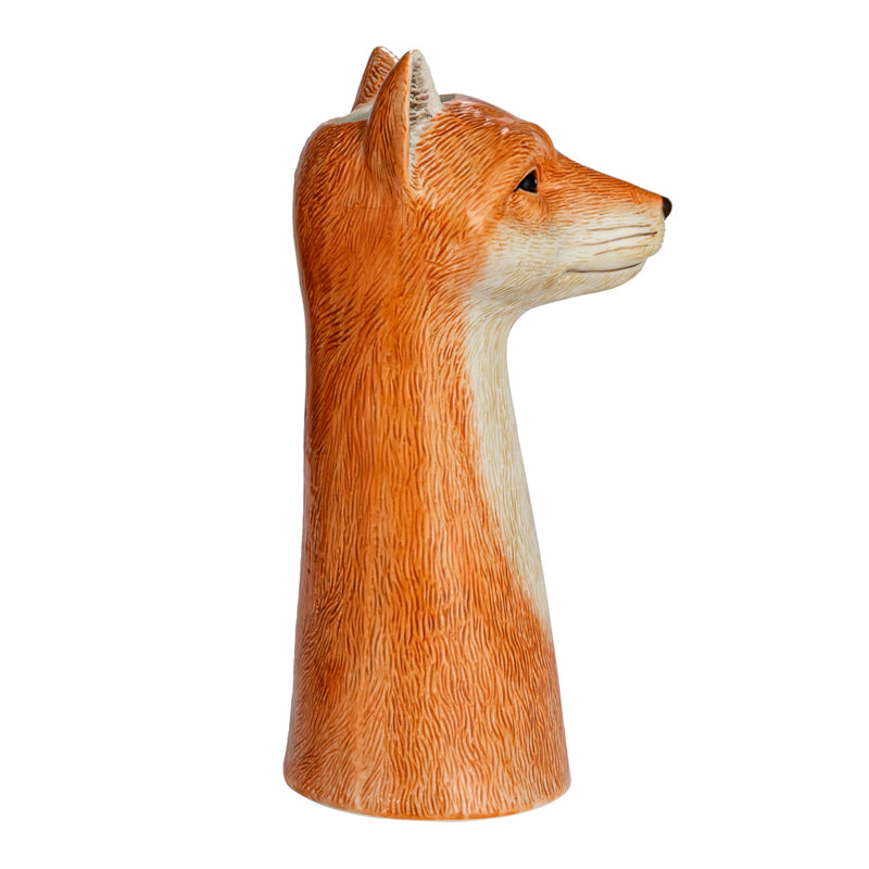 Hand-Painted Stoneware Fox Vase