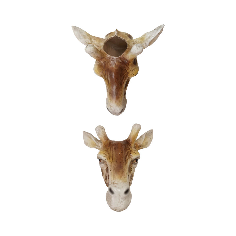 Wall-Mounted Giraffe Head Vase