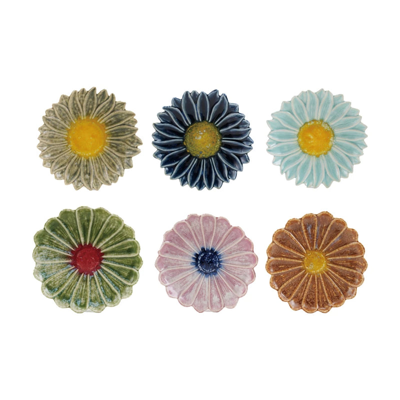 Stoneware Flower Plate (Assorted)