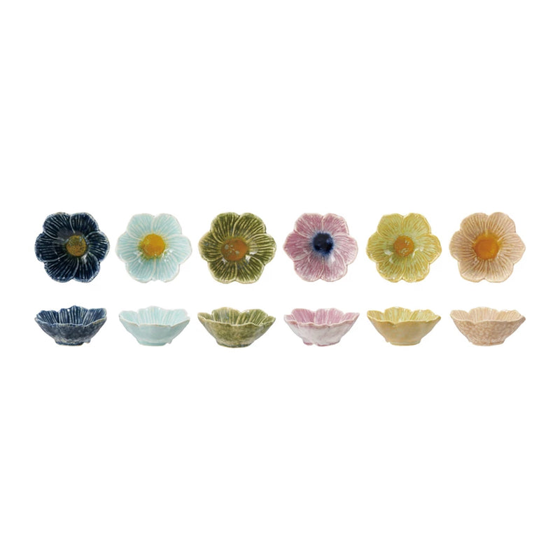 Stoneware Flower Bowl (Assorted)