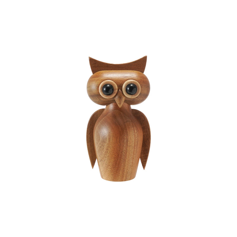 Acacia Wood Owl Shaped Salt or Pepper Mill