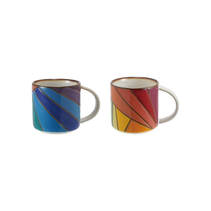 Stoneware Mug with Wax Relief Rays