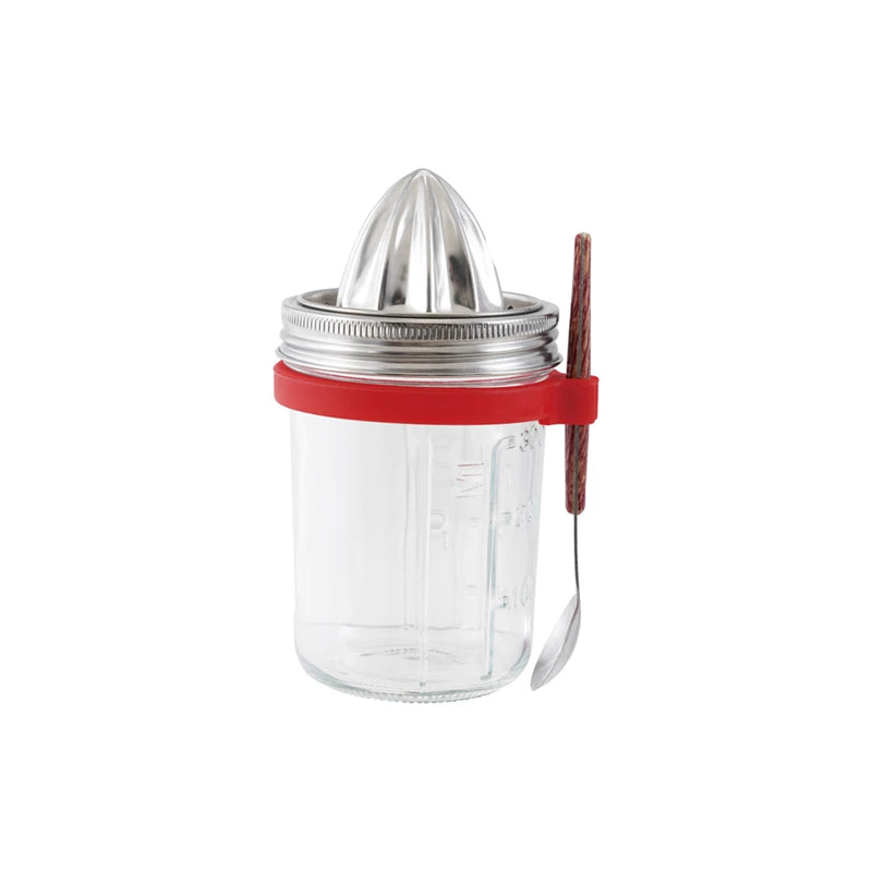 Glass Jar w/ Juicer, Spoon & Spoon Holder