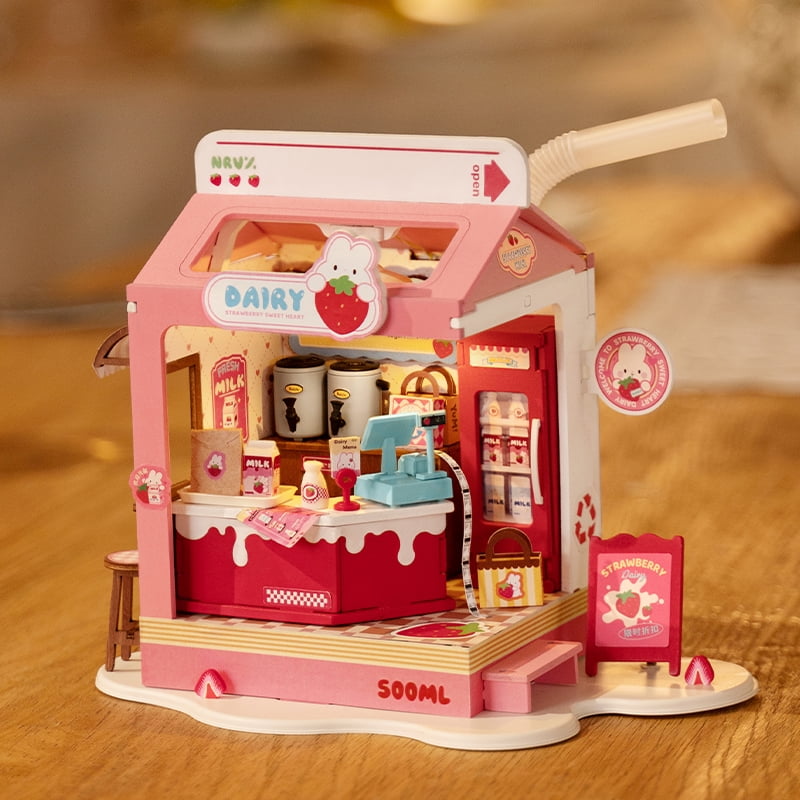 Strawberry Milk Box DIY Miniature Kit