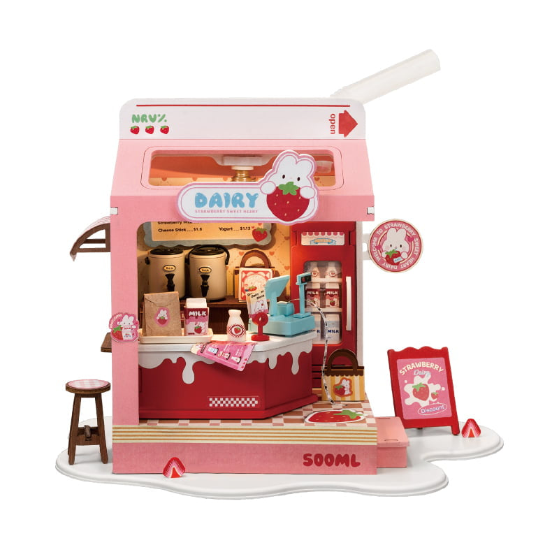 Strawberry Milk Box DIY Miniature Kit