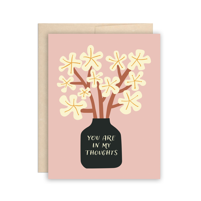 You Are in My Thoughts Flowers Sympathy Condolence Card