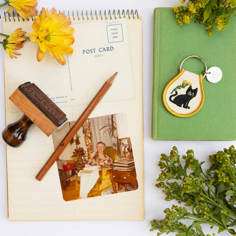 Black Cat Patch Keychain